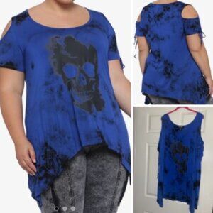 Hot Topic Blue Shark Bite Skull Shirt